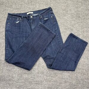 Levis 505 Straight Leg Jeans Womens 14M Dark Wash Denim Stretch